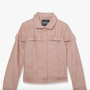 Urban Republic girls full leather ruffle‎ jacket pink size 7/8 Stitch Fix NWT